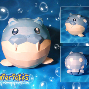 海豹球手办摆件手工纸模型玩具口袋妖怪神奇宝贝精灵宝可梦363