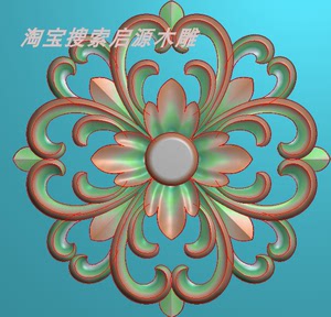 5241精雕图灰度图浮雕图欧式洋花圆形花角花门上贴花圆盘杨花