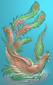 凤凰精雕图浮雕图