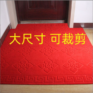 门口地垫PVC绒面加厚红地毯进门家用浴室防滑垫厨房长条垫子裁剪