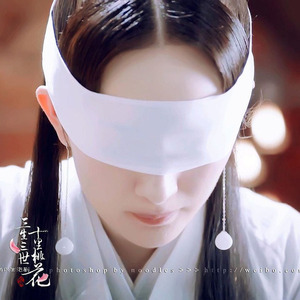 507人付款淘宝蒙眼缎带白绫布拍照遮眼纱网道具古风汉服蒙眼睛布头