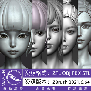zbrush可爱少女成年成熟女性3D人物角色stl fbx可变形模型素材