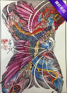 【满背凤凰纹身手稿】0265纹身手稿图片图案素材资料