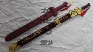 龙泉竹木尚方宝剑 武当桃木剑 儿童游戏玩具含鞘木剑