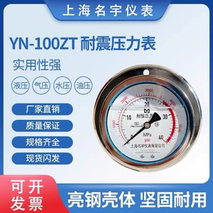 YN100ZT轴向卧式带边耐震压力表水压油压液压防震1.6/16/2.5MPA40