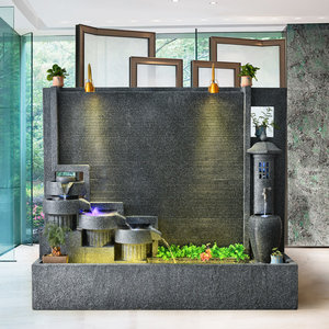 不锈钢流水槽庭院瀑布出水口鱼池造景七彩led遥控水帘墙0人付款579