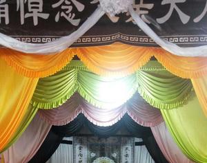 白事灵堂背景布幔殡仪馆丧事葬礼灵棚布置全套纱幔殡葬用品布幔帘