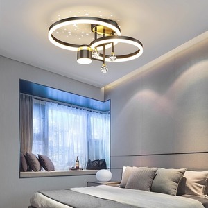 卧室灯主卧2024年新款轻奢高级感房间吸顶灯水晶简约现代中山灯具