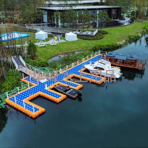 船用浮筒塑料养殖钓鱼网箱水上龙舟码头漂浮冲浪浮桥游艇快艇码头