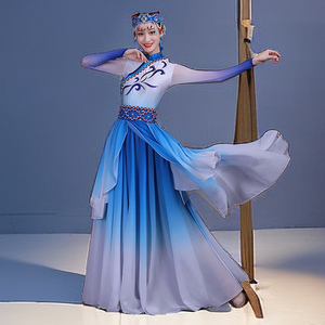 艺人舞美艺考定制蒙古舞蹈服装女故里醇香成人民族风演出服雪纺裙