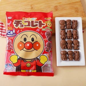 日本进口不二家面包超人卡通造型护齿牛奶巧克力69g儿童可爱零食