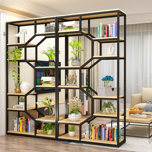 铁艺屏风隔断置物架办公室花架客厅收纳架子储物架书架多层展示架