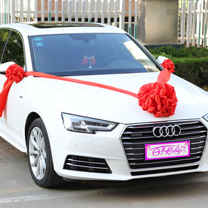 汽车新车交车大红花车展4s店绸布大红花球结婚婚车花装饰红绣球