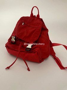 Cherry /【代购】韩国代购 可爱复古红色休闲双肩包 背包