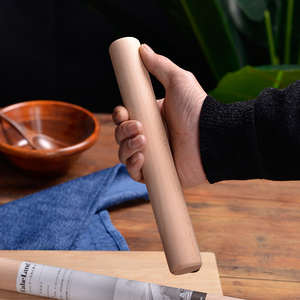 日本进口cakeland榉木擀面杖面棍大小号家用实木饺子皮烘焙工具