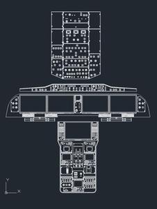 航空尺寸 驾驶舱图纸 工程图 可测量 商飞 c919 diy驾驶舱