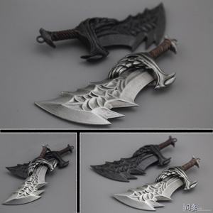 短兵器h模型混沌之刃模型兵人配件剑1/6娃娃ob战神奎托斯火焰双刀