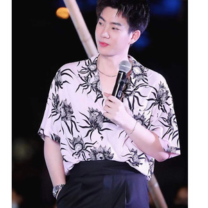 他泰offgun爸比衬衣关大爷关钟鹏同款泰兰德花衬衫泰式短袖复古衣