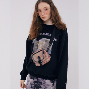 sculptor可爱猫咪印花套头卫衣加绒情侣宽松学院风20秋韩国代购