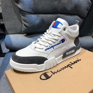 正品champion日版冠军男鞋高帮潮牌小白鞋百搭板鞋透气真皮运动鞋