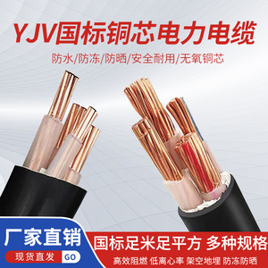 成都国标纯铜芯YJV电缆线电力电线铠装3/4/5芯10/16/25/35平方