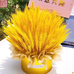 干花麦穗花束开业客厅装饰摆件轻奢高档天然小麦黄金大麦花篮成品