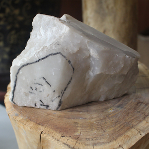 青海快昆仑玉野牛沟白玉原石明料雕刻牌子挂坠毛料老料库存和田玉