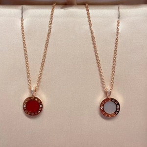 正品bvlgari 宝格丽项链18k玫瑰金白贝母镶钻圆形双面吊坠 项链锁