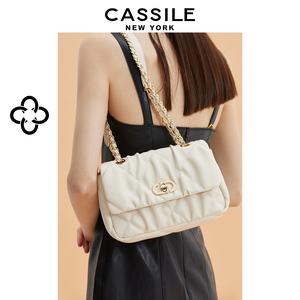 cassile卡思乐包包女士2024新款小香风单肩斜挎小方包菱格链条包