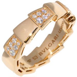 日本二手奢侈品代购 宝格丽/bvlgari 18k玫瑰金戒指 12.5号 蛇戒