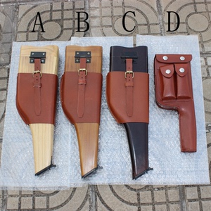 影视舞台驳壳枪套五四54牛皮毛瑟枪套盒子勃朗宁手枪套木枪盒道具