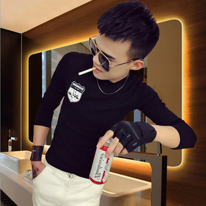 社会人长袖男修身