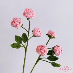 仿真多头玫瑰钩花束手工制作diy材料包编织钩织毛线钩针织勾花朵