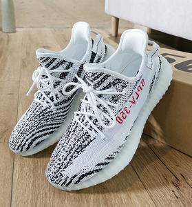 华夫椰子鞋男350v2蒲田鞋官网纯白白斑马运动慢跑步鞋男女情侣款