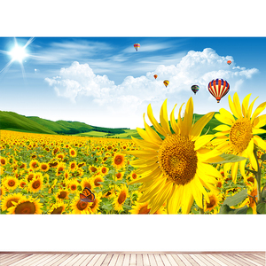 向日葵壁画客厅卧室酒店背景墙餐厅装饰画自然风景墙贴太阳花挂画