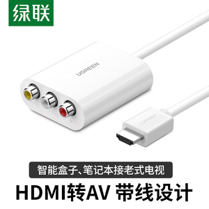 绿联HDMI转AV红黄白转换器小米网络盒子机顶盒高清接老电视视频线