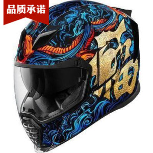 【龙仕摩品】美国icon摩托车法老独角兽福字骑士孔雀头盔跑盔男女