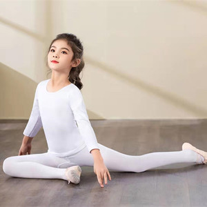 儿童舞蹈袜打底衣套装女童连裤袜子肤白色秋冬加薄绒丝袜跳舞专用