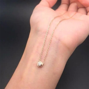 cartier/卡地亚单钻项链 18k玫瑰金 4/9/18分 镶钻飞碟锁骨链女