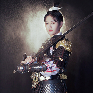 百炼铸甲 鱼鳞甲女款 明制唐中国甲胄金银铠甲盔甲步人战斗甲汉服