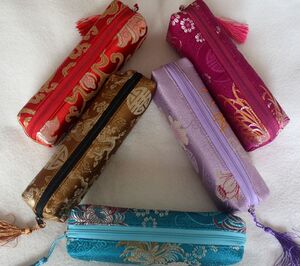 出国礼品 南京特产 南京云锦 精品云锦笔袋包袋化妆包笔套现货