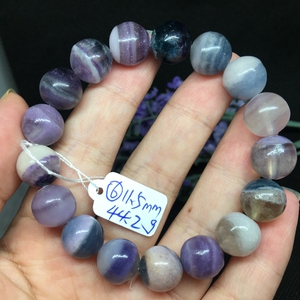 天然苏萤石圆珠手链女舒俱来伴生矿温肺暖宫单圈手串一物一图