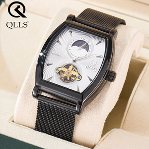 爆款 qlls/奇洛时商务男防水表方形 手表机械长方形玫瑰国产腕表