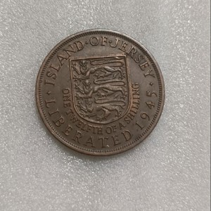 泽西岛硬币 英属泽西岛乔治六世1/12先令铜币 殖民地时期外国硬币