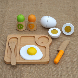 高级儿童仿真菜板小刀子荷包蛋鸡蛋调料瓶盘子实木过家家厨房玩具