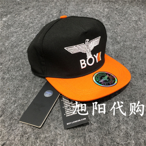 boy london橘色帽檐刺绣飞鹰鸭舌帽圆顶宽檐棒球帽情侣男女同款