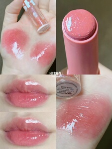 叠涂蜜桃色好嫩诶 ▲holika牛奶滋润唇膏05 blessed moon唇蜜05