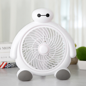 床上风扇办公室微型卡通圆形小电扇轻便便携台式可爱电风静音家用