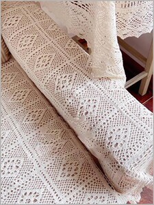 复古蕾丝沙发巾针织钩针扶手巾镂空棉质防滑靠背巾简约盖布