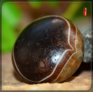 西藏玉髓天珠大羊眼天珠满风化老天珠老羊板眼实物拍照sy1122